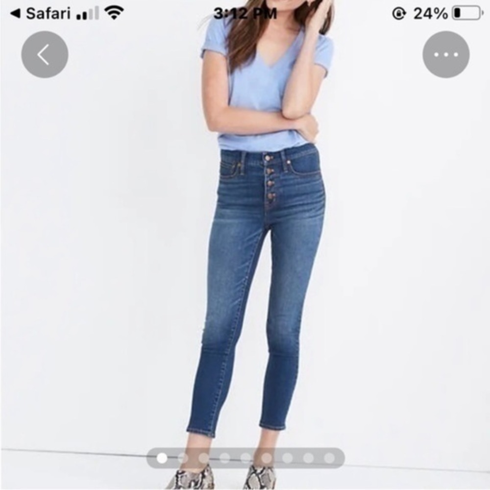 Madewell 9” Mid-Rise Skinny Crop Blue Jeans